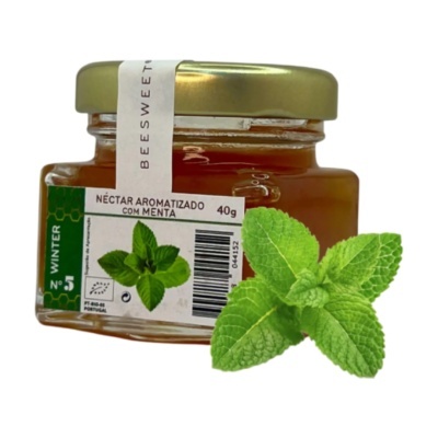 frasco de néctar aromatizado com menta