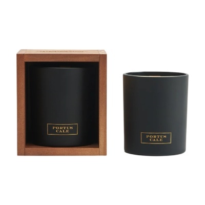 Vela perfumada Portus Cale preto com caixa de madeira