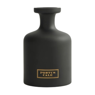 Garrafão decorativo preto fosco com etiqueta PORTUS CALE