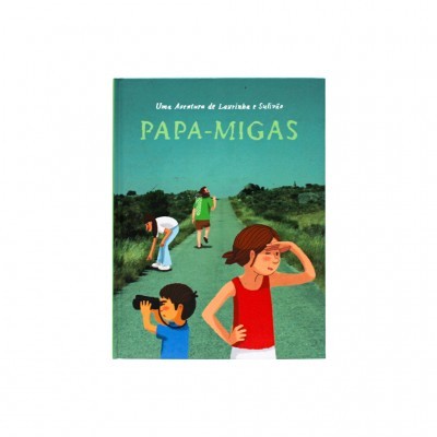 Capa do livro 'PAPA-MIGAS' com ilustração de crianças ao ar livre