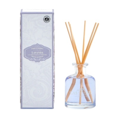 Difusor de aromas Lavanda com frasco de vidro e embalagem lilás