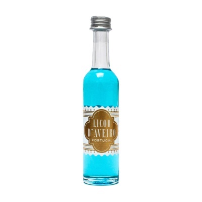 Garrafa de licor azul Licor DAveiro