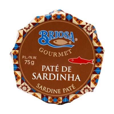 Rótulo de paté de sardinha da marca Briosa Gourmet