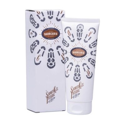 Gel de banho integral Antiga Barbearia de Bairro Chiado com embalagem branca e padrão decorativo