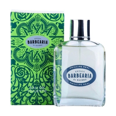 Perfume ANTIGA BARBEARIA de BAIRRO PRÍNCIPE REAL com embalagem verde decorativa