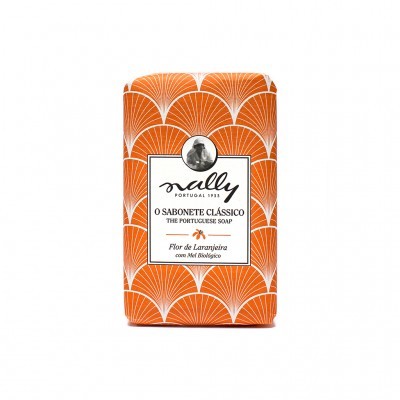 Sabonete Sally Portugal 1931 com padrão laranja e branco