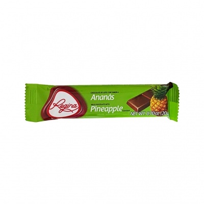 Barra de chocolate Regina sabor ananás em embalagem verde