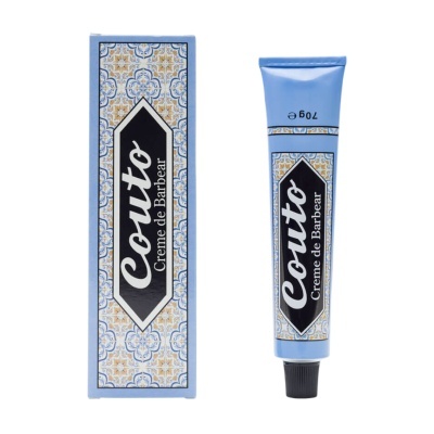 Creme de barbear Couro com padrão azul e dourado