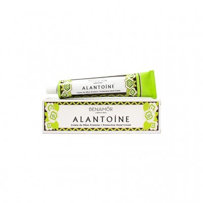 Creme de mãos protector Benamôr Alantoíne com tubo verde claro e caixa decorada