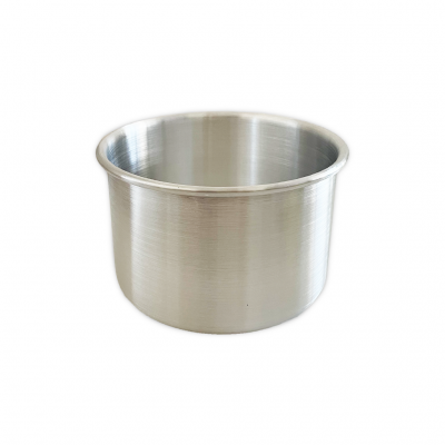 Tigela redonda de aço inoxidável com acabamento escovado