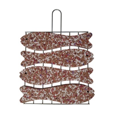 Grelha com peixes decorativos em cortiça colorida
