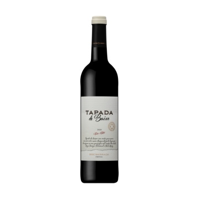 Garrafa de vinho tinto TAPADA de BAIXO 2018 com rótulo branco