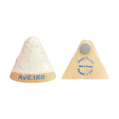 Dois cones de cerâmica com texto Aveiro e identificação de pintura manual