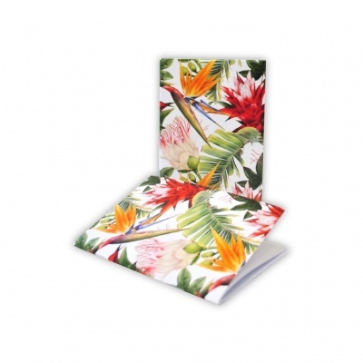 Capa para cadernos com padrão floral tropical colorido
