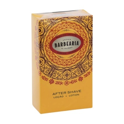 Caixa amarela de after shave Antiga Barbearia de Bairro