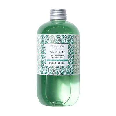 Gel de banho Benamôr Alecrim embalagem verde 500 ml com rótulo floral