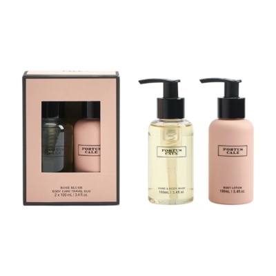 Conjunto de viagem PORTUS CALE Rose Blush com body wash e body lotion