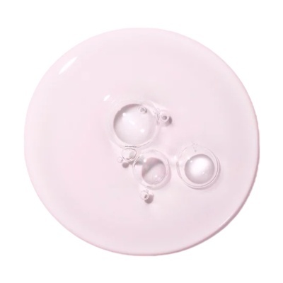 Gota de gel rosa claro com bolhas transparentes