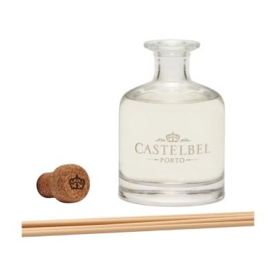 frasco de difusor CASTELBEL PORTO com rolha e paus de madeira