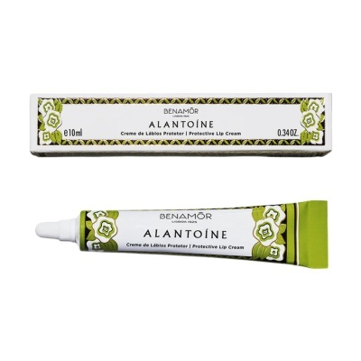Creme de lábios protector Benamôr ALANTOÍNE branco e verde em tubo com caixa