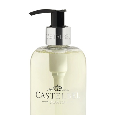 Dispenser de sabão líquido CASTELBEL PORTO transparente com tampa preta e prata