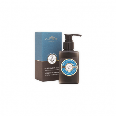 Bálsamo after shave Castbel Porto com embalagem azul e castanha