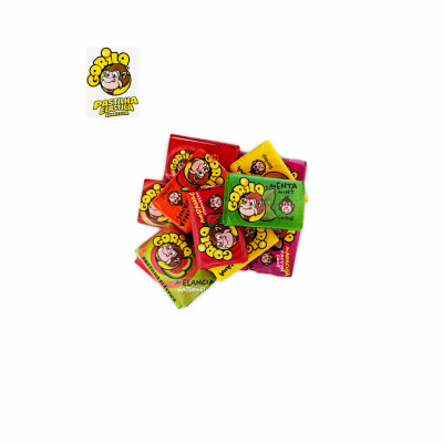 Pastilhas elásticas Gorila com embalagens coloridas