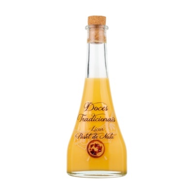Garrafa de licor Pastel de Nata com tampa de cortiça