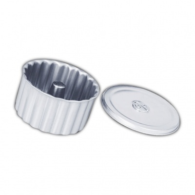 Forma para pudim em alumínio ondulada com tampa