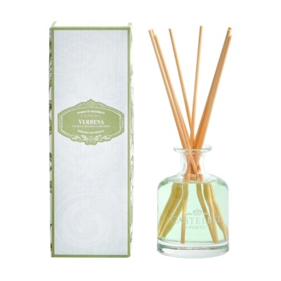 Difusor de fragrância Castlebell Verbena com frasco de vidro e embalagem