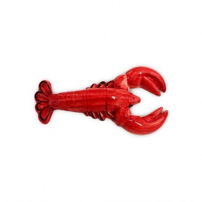 Escultura de cerâmica vermelha em forma de lagosta