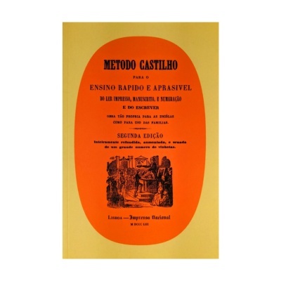 Capa de livro Método Castilho com cores amarela e laranja e texto preto