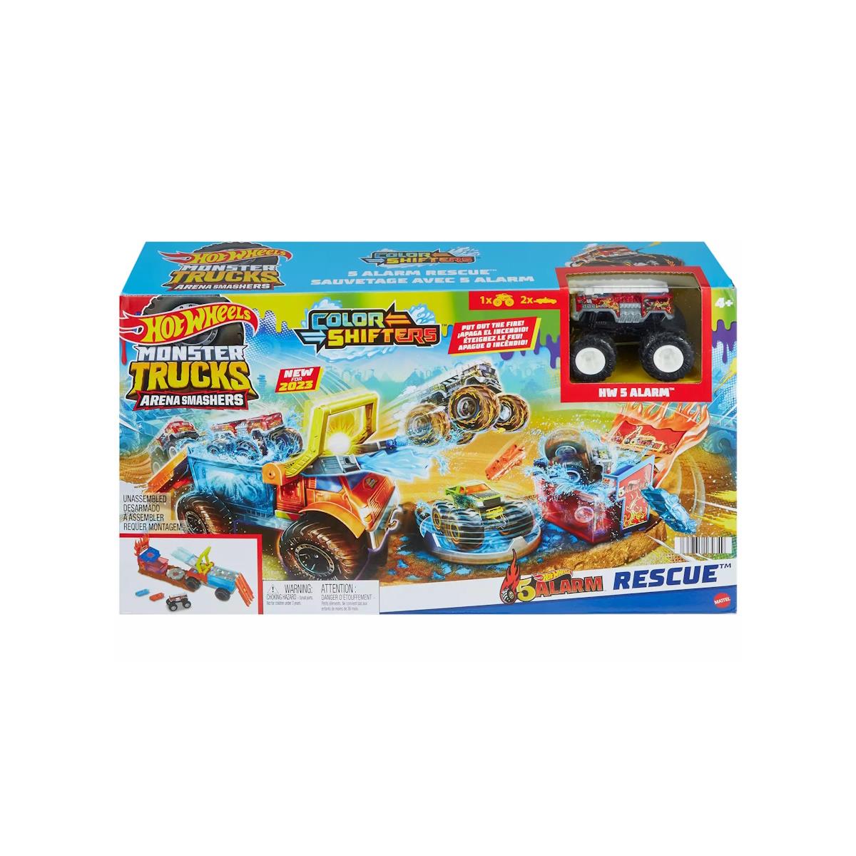Caixa de brinquedo Hot Wheels Monster Trucks Arena Smashers Color Shifters