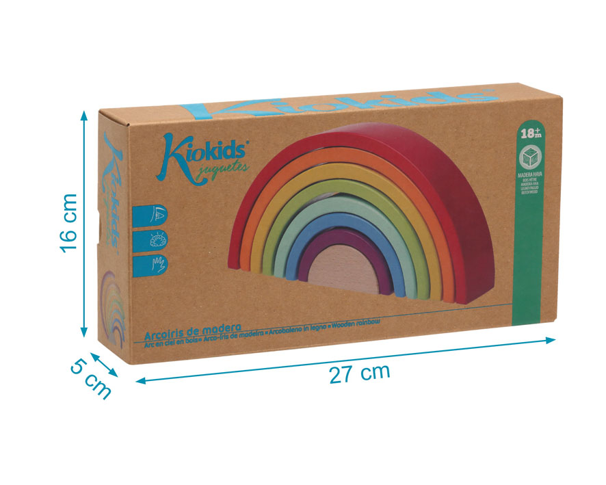 Embalagem de jogo de arcos de madeira coloridos da Kiokids