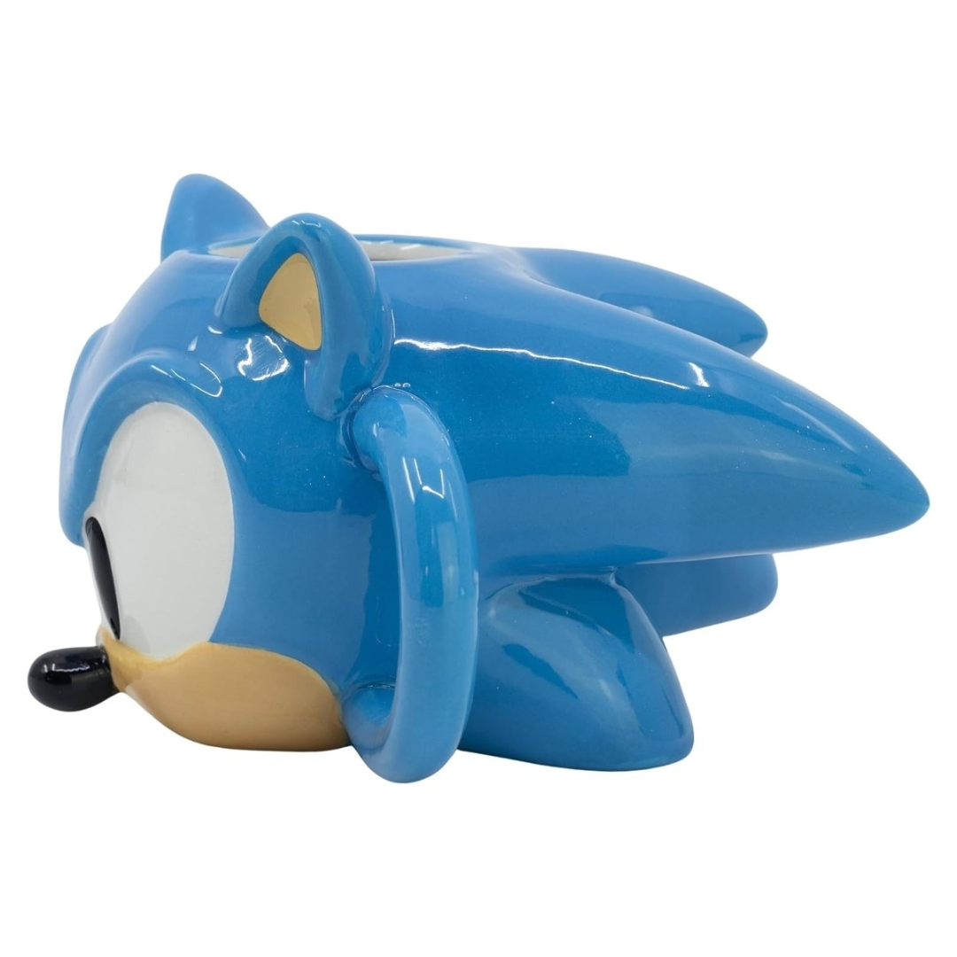 Figura colecionável de Sonic azul em cerâmica deitado de lado