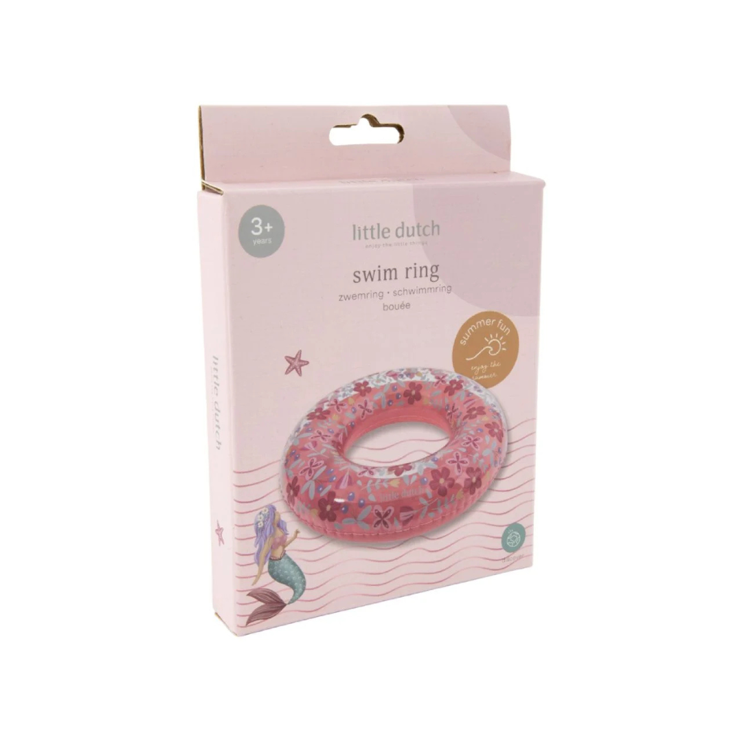 Caixa rosa com anel insuflável floral Little Dutch para crianças 3+