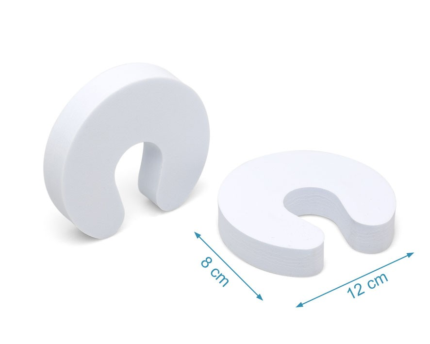 Peças brancas em forma de U com medidas 8 cm e 12 cm