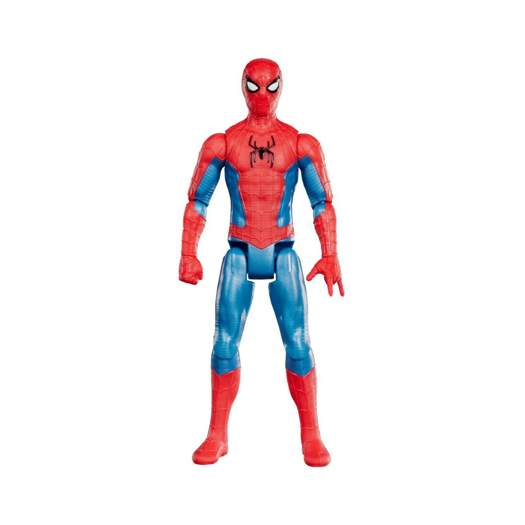 Boneco articulado do Homem-Aranha vermelho e azul com símbolo de aranha