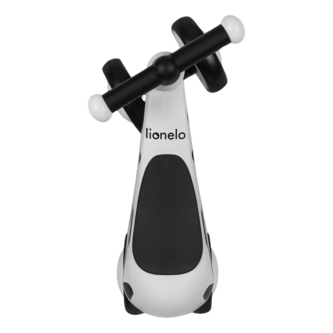 Bicicleta de equilíbrio infantil branca e preta Lionelo
