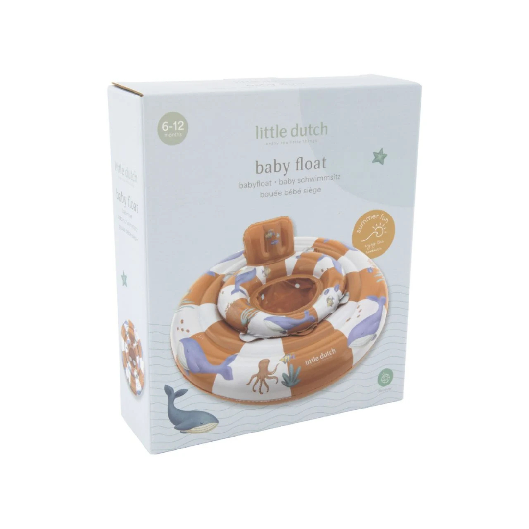 Embalagem de flutuador para bebé little dutch com padrão marinho castanho e branco