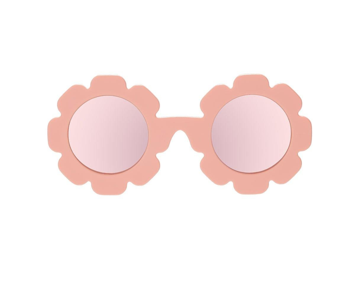 Óculos de sol florais cor-de-rosa com lentes redondas cor-de-rosa
