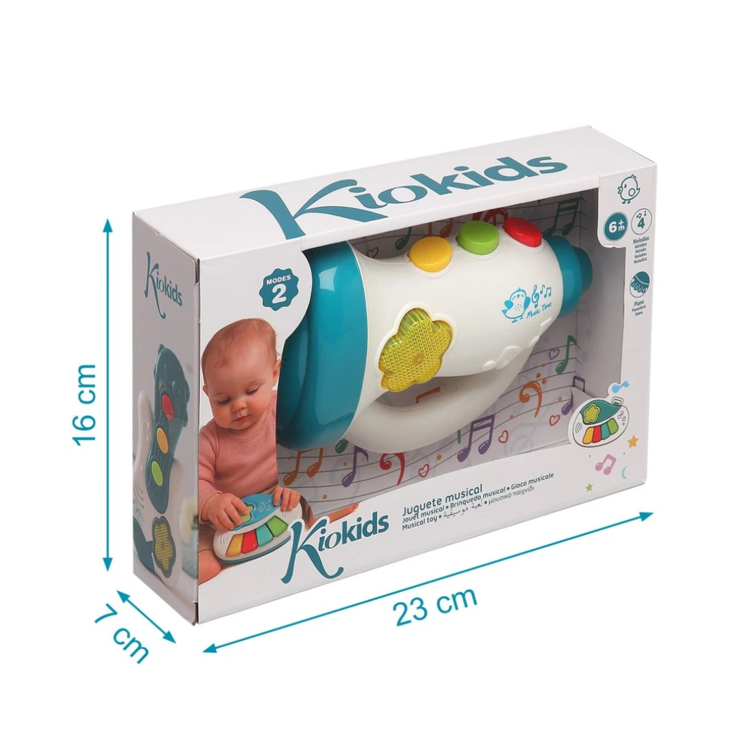 Brinquedo musical Kiokids para crianças em embalagem
