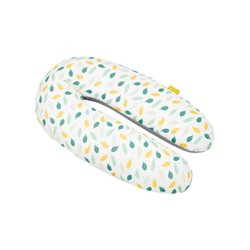Almofada de apoio em forma de U com padrão de folhas coloridas