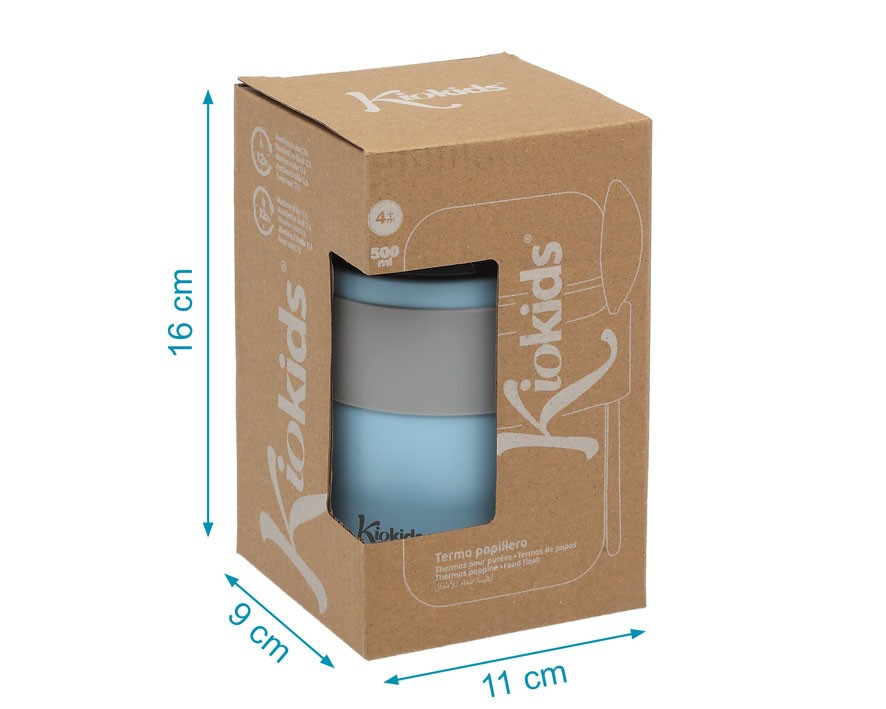 Embalagem castanha de termômetro para alimentos Kiokids, altura 16 cm, largura 9 cm, profundidade 11 cm