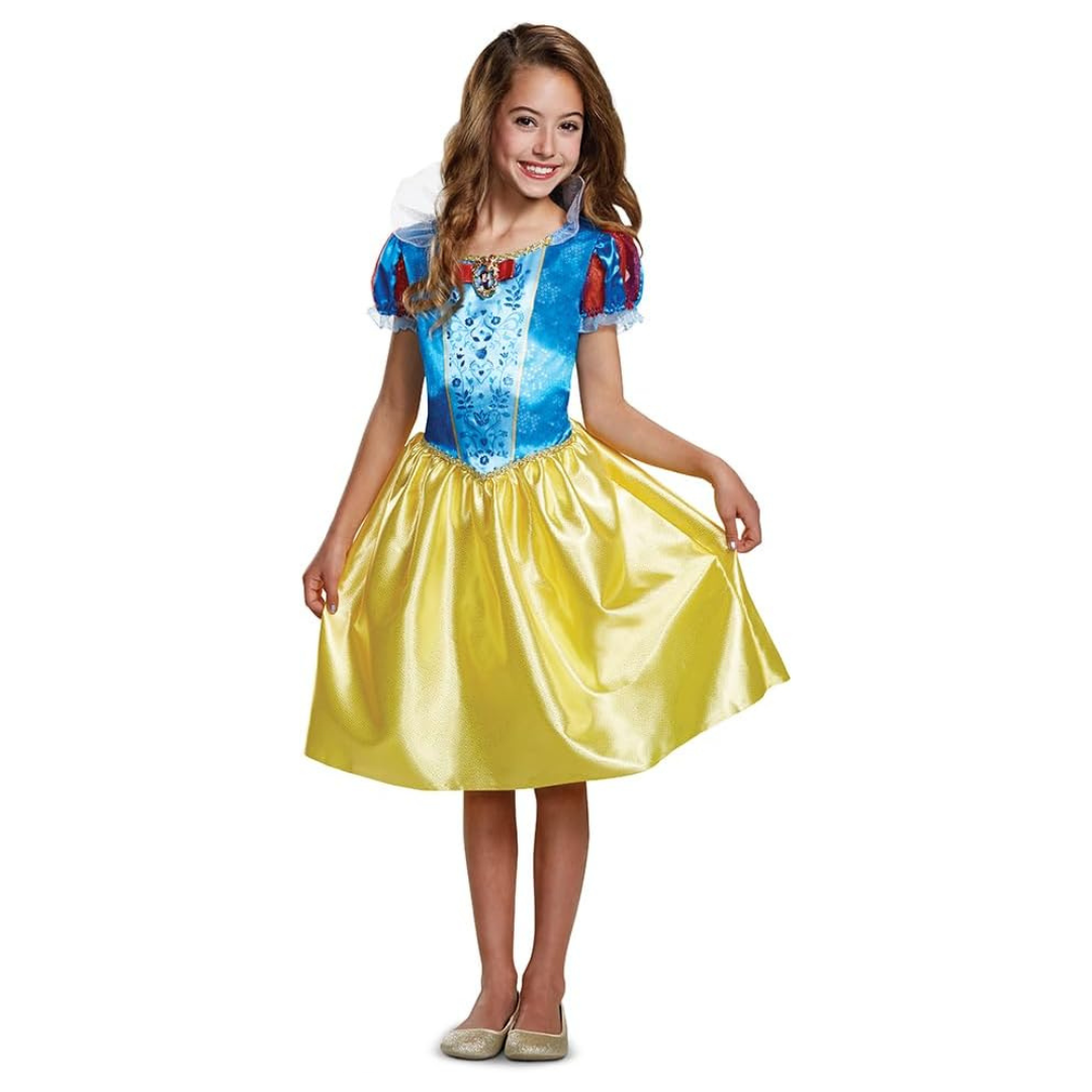 Vestido de princesa azul e amarelo para criança