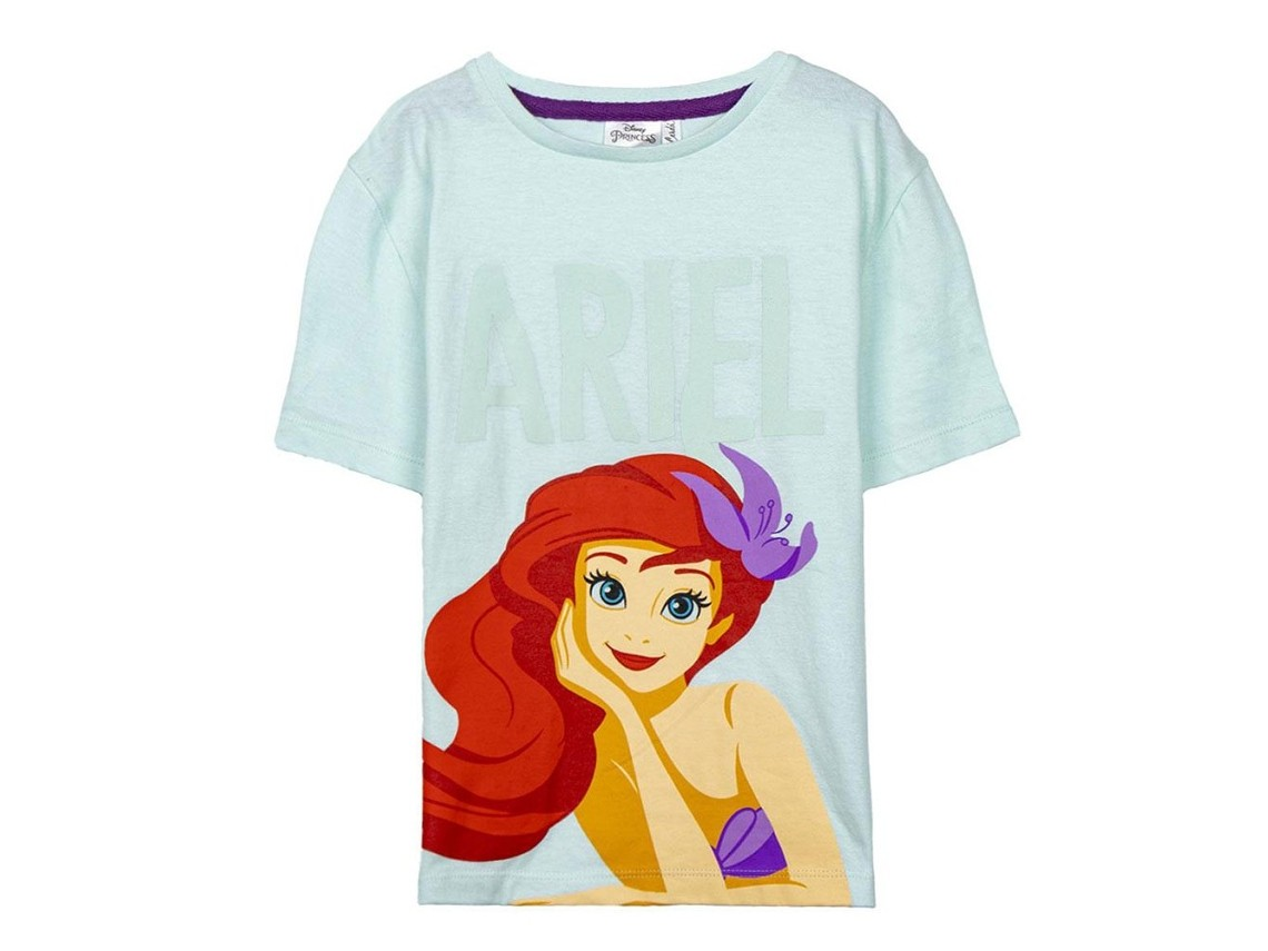 T-shirt infantil com estampa da personagem Ariel da Disney