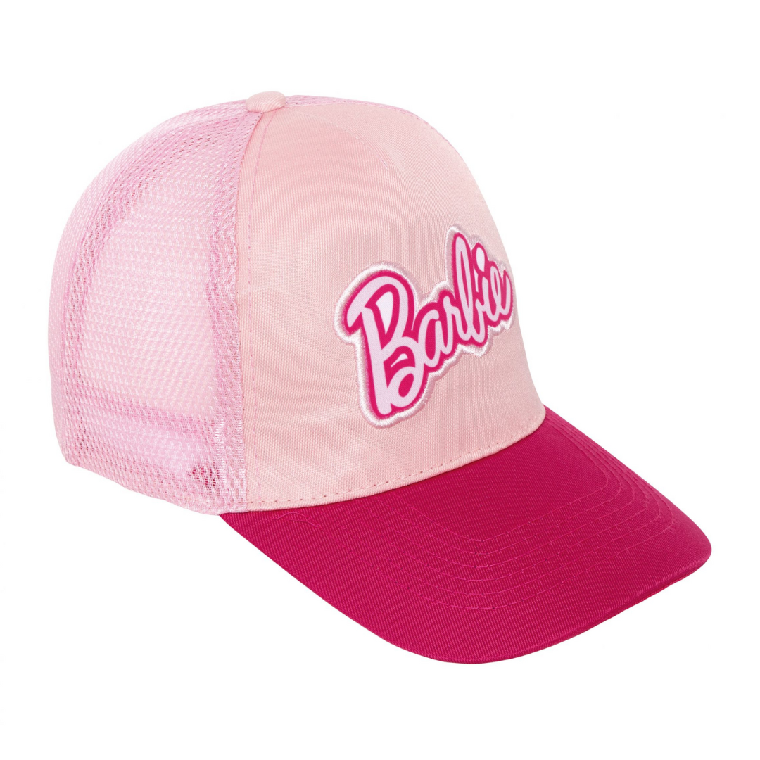 Boné rosa e rosa escuro com o logo Barbie na frente e parte traseira em rede