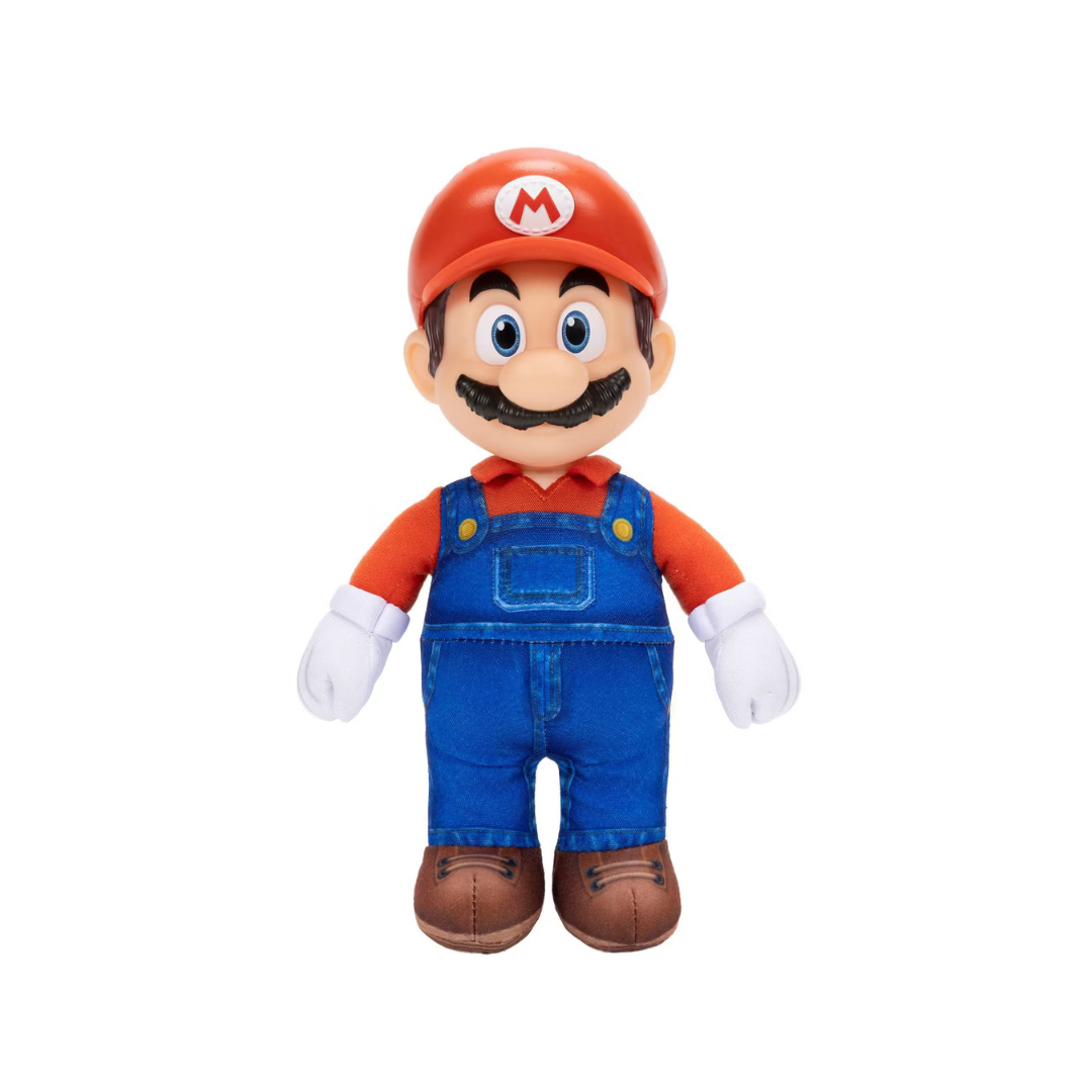 Pelucia Super Mario com fato azul e boné vermelho