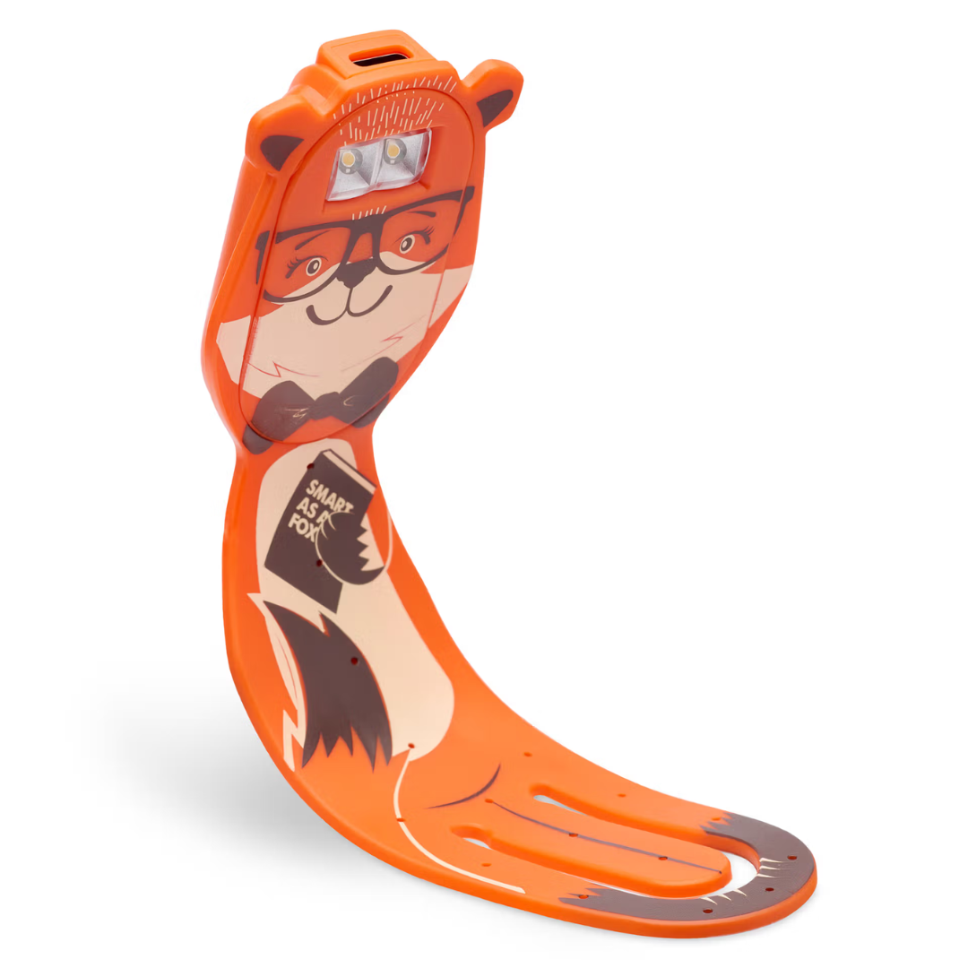 Suporte para skate em plástico laranja com design de raposa