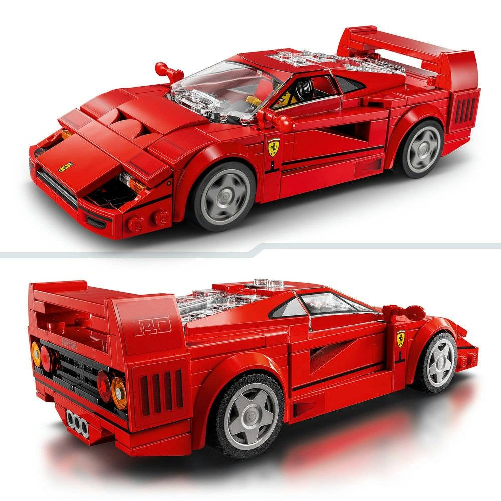 Modelo de brinquedo de carro desportivo Ferrari F40 em blocos de montar vermelho